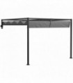 Outsunny 2 x 3(m) Wall Mounted Pergola with Retractable Sun Shade Canopy