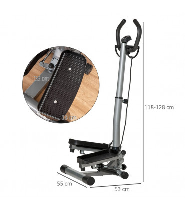 HOMCOM Adjustable Twist Stepper Step Machine For Home Gym Aerobic Workout