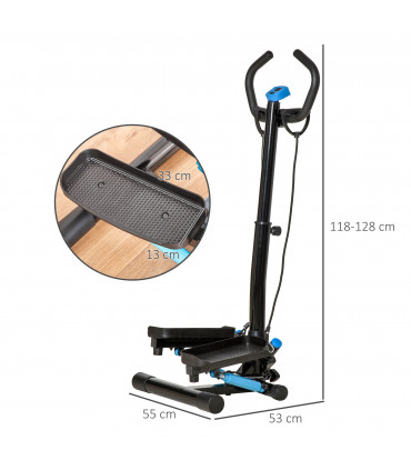 HOMCOM Adjustable Twist Stepper Step Machine For Home Gym Aerobic Workout