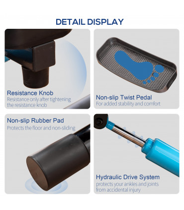 HOMCOM Adjustable Twist Stepper Step Machine For Home Gym Aerobic Workout