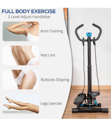 HOMCOM Adjustable Twist Stepper Step Machine For Home Gym Aerobic Workout