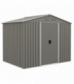 Outsunny 8 x 6ft Garden Storage Shed w/ Double Sliding Door Outdoor Light Grey