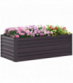 Outsunny Galvanised Steel Outdoor Raised Bed w/ Reinforced Rods, Dark Grey