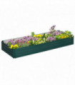 Outsunny Galvanised Raised Garden Bed Metal Planter Box with Open Bottom, Green