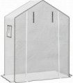 Outsunny PE Greenhouse Cover Replacement with Door and Mesh Windows, White