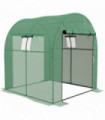 Outsunny 1.8 x 1.8 x 2m Polytunnel Greenhouse with Doors and Mesh Windows