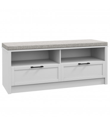 HOMCOM Shoe Bench with Removable Cushion, Open Compartments and Drawers