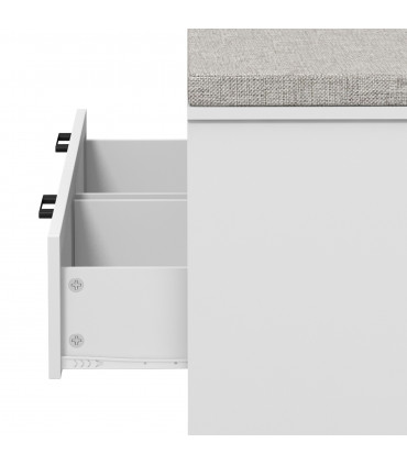 HOMCOM Shoe Bench with Removable Cushion, Open Compartments and Drawers