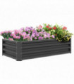 Outsunny Raised Garden Bed Elevated Planter Box for Flowers Light Grey