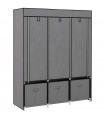 HOMCOM Portable Wardrobe w/ 5 Shelves 3 Fabric Drawers and 2 Hanging Rails Grey