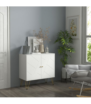 HOMCOM Freestanding Storage Cabinet with Adjustable Shelves for Living Room