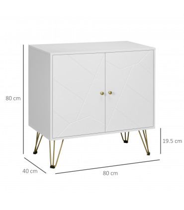 HOMCOM Freestanding Storage Cabinet with Adjustable Shelves for Living Room