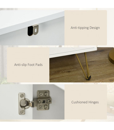 HOMCOM Freestanding Storage Cabinet with Adjustable Shelves for Living Room