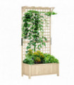 Outsunny Wood Planter with Trellis for Climbing Plants Vines Planter Box Natural