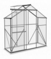 Outsunny 6 x 2.5ft Polycarbonate Greenhouse Aluminium Green House, Dark Grey