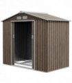 Outsunny Garden Shed Storage Unit with Locking Door Floor Foundation Vent Brown