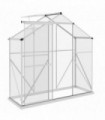 Outsunny 6 x 2.5ft Polycarbonate Greenhouse Aluminium Green House, Silver