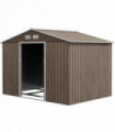 Outsunny Garden Shed Storage Unit withLocking Door Floor Foundation Vent Brown