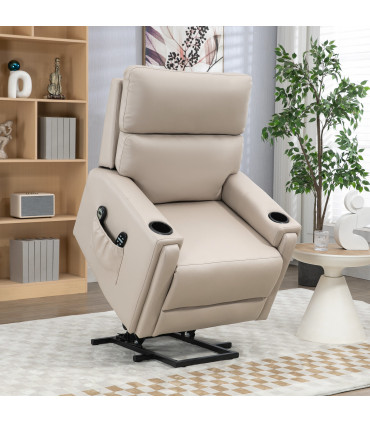HOMCOM Lift Chair for Living Room, Recliner Chair with Vibration Massage, Heat