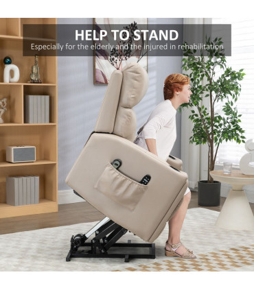 HOMCOM Lift Chair for Living Room, Recliner Chair with Vibration Massage, Heat