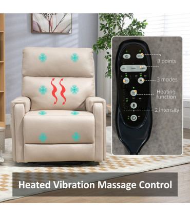 HOMCOM Lift Chair for Living Room, Recliner Chair with Vibration Massage, Heat