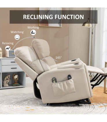 HOMCOM Lift Chair for Living Room, Recliner Chair with Vibration Massage, Heat