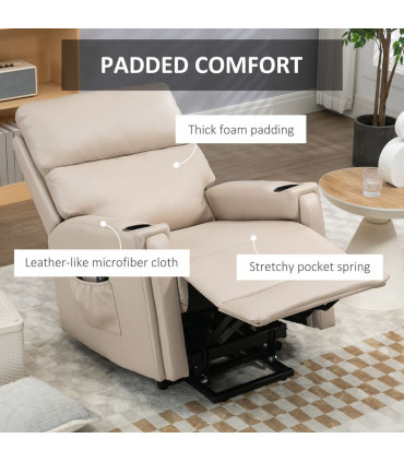 HOMCOM Lift Chair for Living Room, Recliner Chair with Vibration Massage, Heat