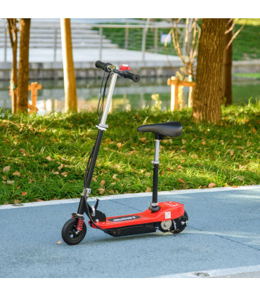 HOMCOM Folding Electric Scooter with Warning Bell, for Ages 4-14 Years, Red