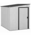 Outsunny 5 x 7FT Garden Shed with Foundation Lean to Metal Tool Shed White