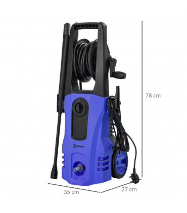 DURHAND Portable Power Washer 1800W, 150 Bar, 510 L/h for Garden, Car, Blue