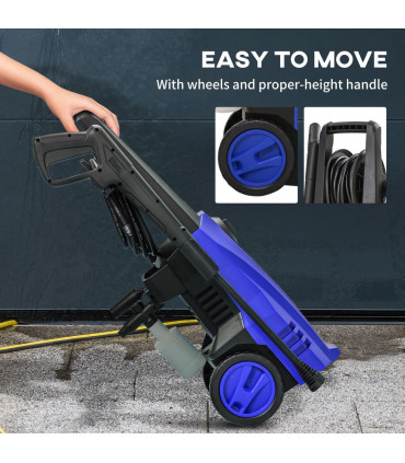 DURHAND Portable Power Washer 1800W, 150 Bar, 510 L/h for Garden, Car, Blue