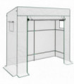 Outsunny Walk-in Garden Green House  Large Roll-up Door and 2 Mesh Windows White