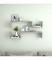 Wall Shelves 2 pcs Concrete Grey 100x15x20 cm Chipboard
