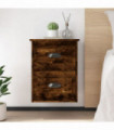 vidaXL Wall-mounted Bedside Cabinet Smoked Oak 41.5x36x53cm