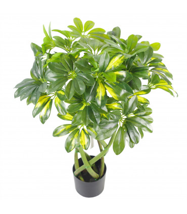 70cm Artificial Twisted Stem Gold Capella Arboricola Artificial Plant Bonsai Bush