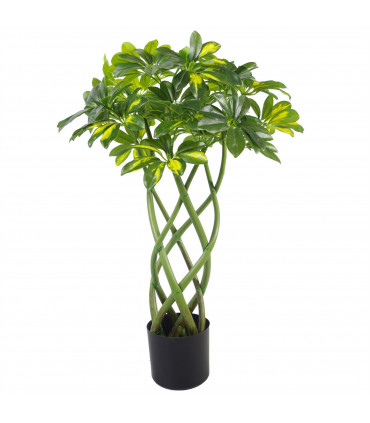 70cm Artificial Twisted Stem Gold Capella Arboricola Artificial Plant Bonsai Bush