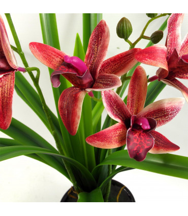 50cm Dark Pink Artificial Orchid in Ceramic Planter
