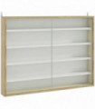 HOMCOM 5-Tier Wall Display Shelf Unit Cabinet w/ Shelves Glass Doors Natural