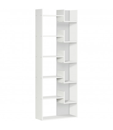 HOMCOM 6-Tier Bookshelf Freestanding Decorative Storage Shelves for Home White