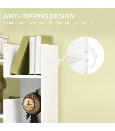 HOMCOM 6-Tier Bookshelf Freestanding Decorative Storage Shelves for Home White