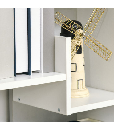 HOMCOM 6-Tier Bookshelf Freestanding Decorative Storage Shelves for Home White