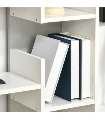 HOMCOM 6-Tier Bookshelf Freestanding Decorative Storage Shelves for Home White