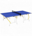 SPORTNOW 9FT Foldable Table Tennis Table with Cover, Net, Paddles, Balls - Blue