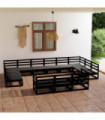 vidaXL 13 Piece Garden Lounge Set Solid Pinewood