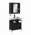 vidaXL 2 Piece Bathroom Furniture Set Black Engineered Wood