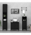 vidaXL 3 Piece Bathroom Furniture Set Black Engineered Wood