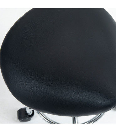 HOMCOM Saddle Chair, Rolling Salon Stool for Massage Spa Clinic Beauty, Black