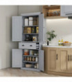 HOMCOM Freestanding Kitchen Storage Cabinet Drawers Cupboards Shelves Grey