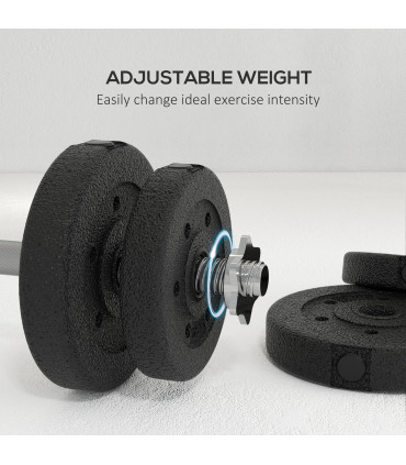 HOMCOM 30KG Adjustable Dumbbells Weight Set Hand Weight for Body Fitness