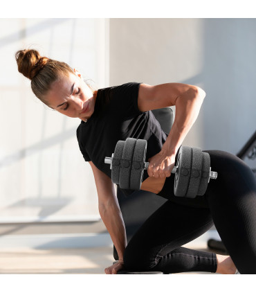 HOMCOM 30KG Adjustable Dumbbells Weight Set Hand Weight for Body Fitness